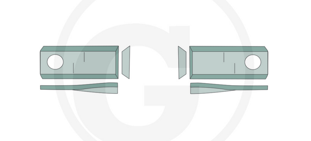 For Deutz Fahr, Niemeyer, PZ MOWER BLADES 98 X 40 (25) RIGHT