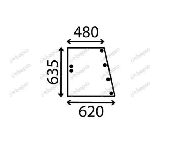 for CASE IHC L Cab SIDE WINDOW GLASS FLAT - TINTED