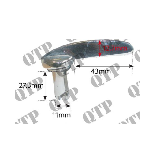Massey Ferguson 35/35X Chrome Bonnet Handle - Pack Of 2