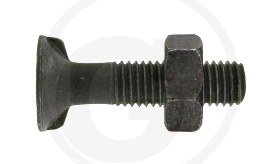 Plough bolts with 2 lugs DIN 11014 and hexagon nut 10.9 M12 X 60 PACK OF 25	