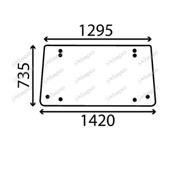 For FIAT 88 90 94 REAR WINDOW CURVED - NON-TINTED