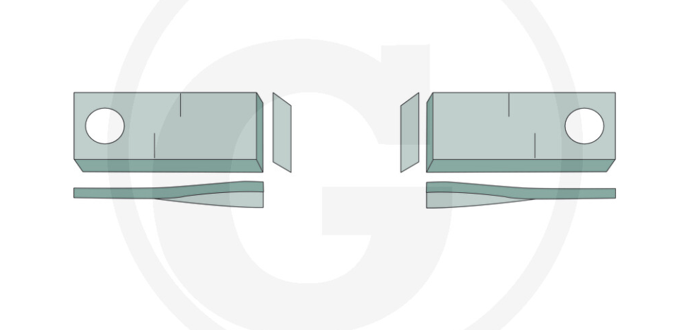For Kuhn, PZ, Vicon, Deutz-Fahr MOWER BLADES 96 X 48 (25) RIGHT