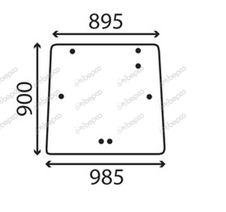 For MASSEY FERGUSON 3000 3100 3600 SERIES REAR WINDOW FLAT - TINTED