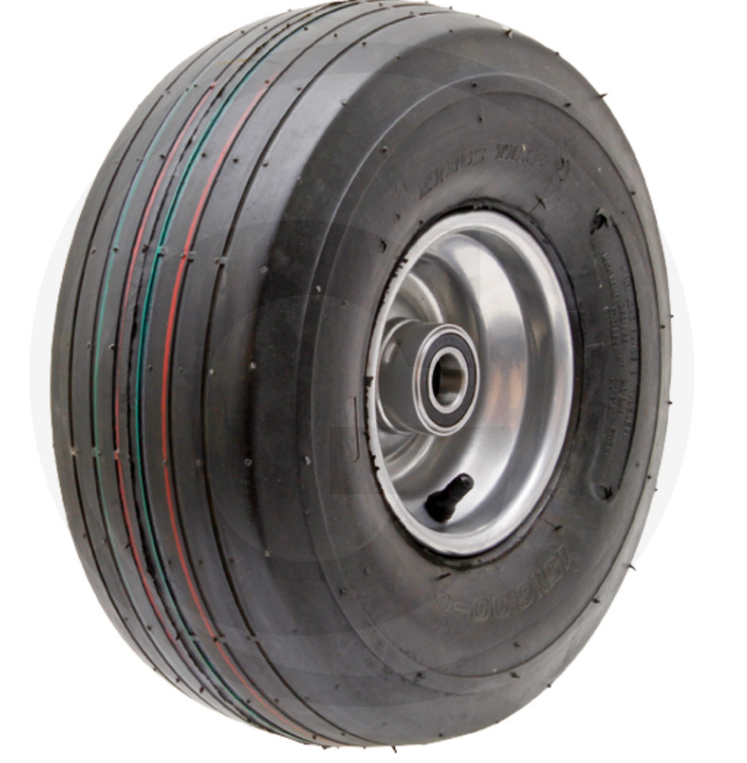 Complete wheel 15x6.00- 6/4R 25, for 25 mm axle, hub length 90 mm 4 PR