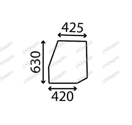 Massey Ferguson 135, 165 Scirroco Flexi Cab Upper Door Glass Mk2