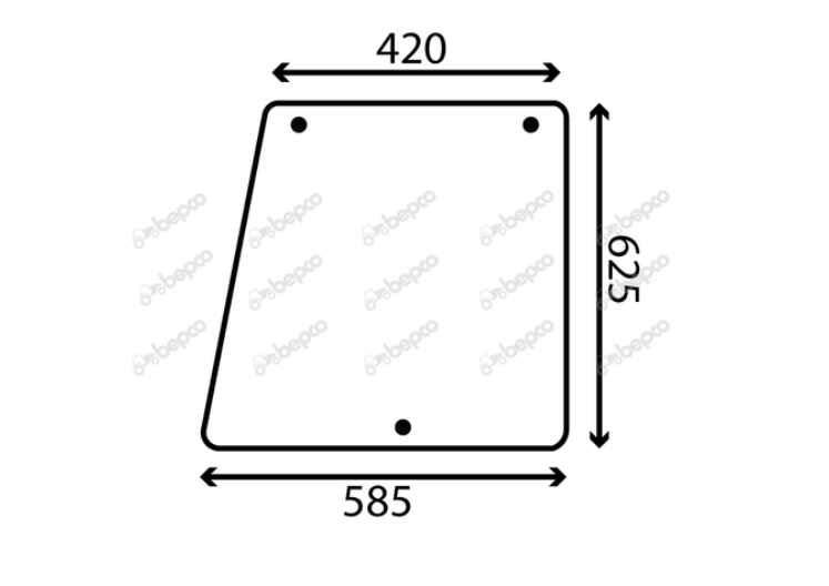 For DAVID BROWN 90 94 SIDE WINDOW RIGHT - CURVED - TINTED