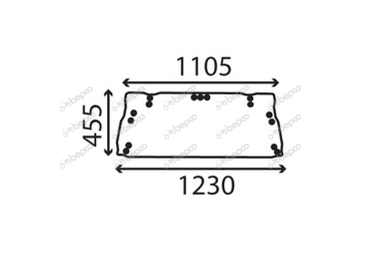 For FORD 10 TW Q CAB FORCE 2 UPPER REAR WINDOW FLAT - TINTED