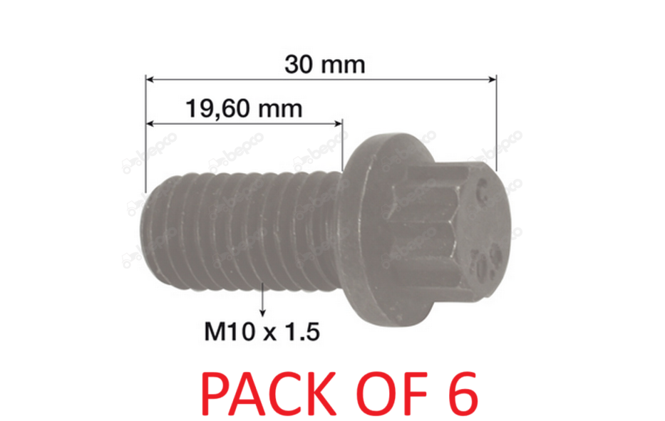 For MASSEY FERGUSON REAR PTO MOUNTING SCREW M10 - L 20 MM PACK OF 6
