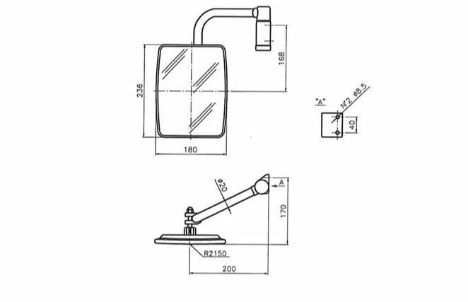 For SAME LAMBORGHINI DEUTZ LH Cab Mirror Assembly