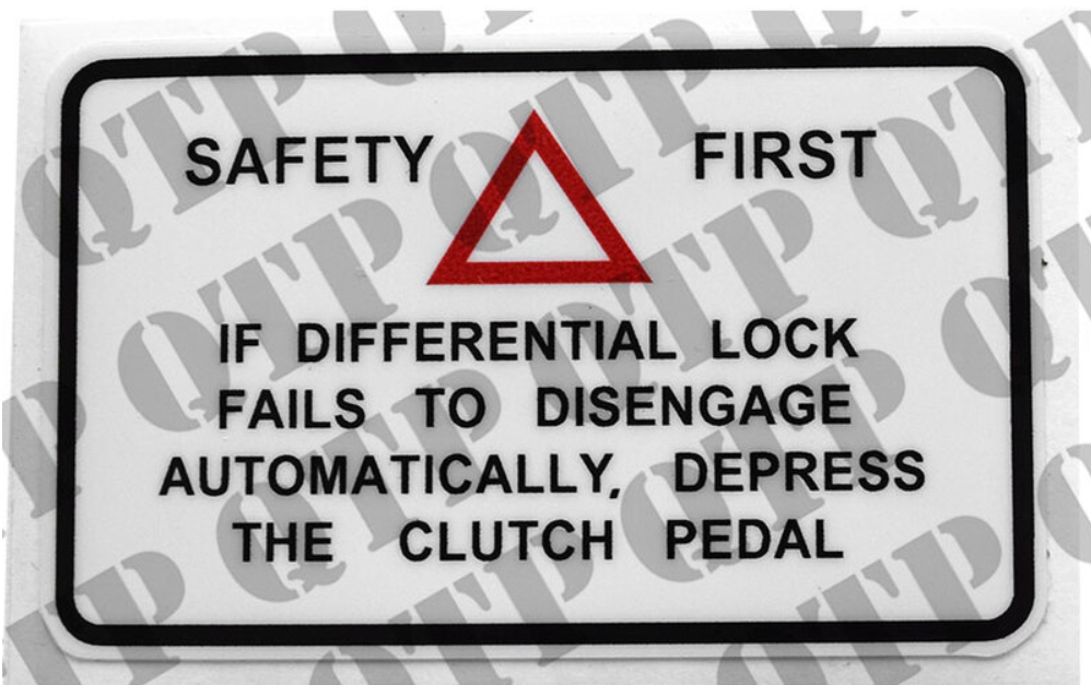 For Massey Ferguson 100 Series Decal Safety Ref Differential Lock