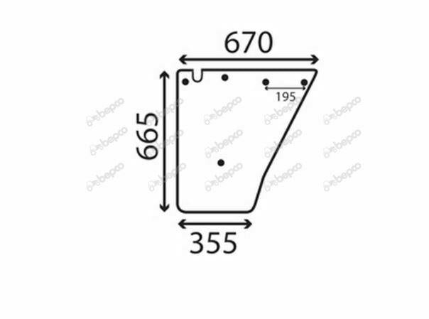 For FENDT Farmer 200  LOWER DOOR WINDOW FLAT - TINTED