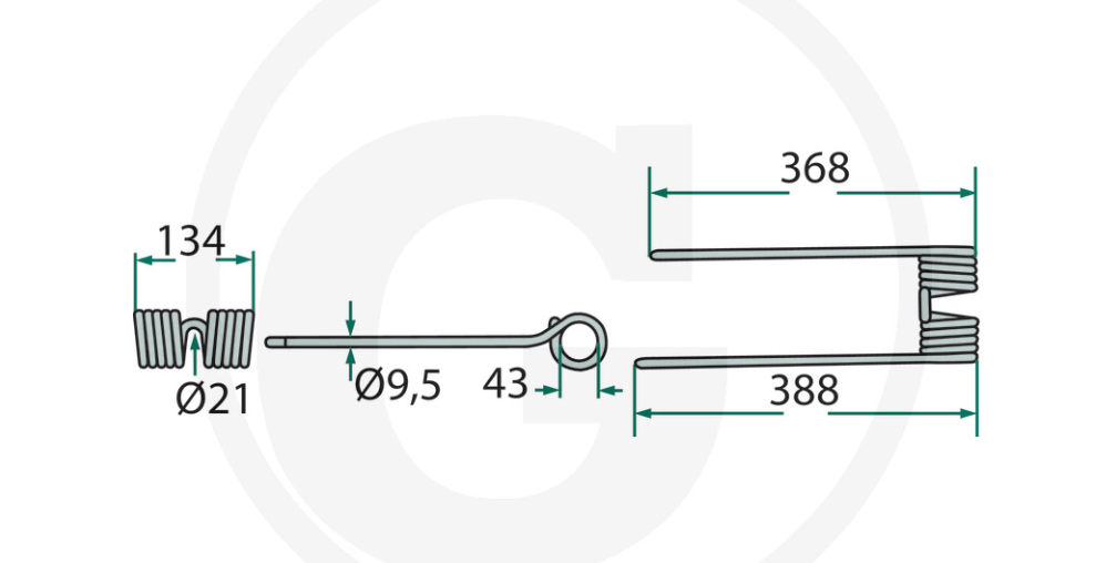For KRONE Rotary Tedder Tine (Ivory) PACK OF 10	