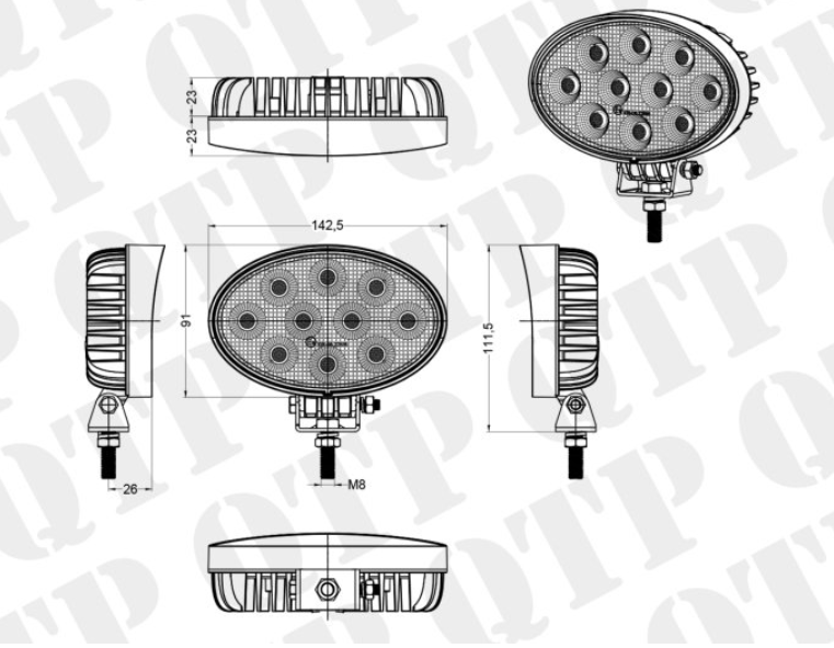 LED Worklight 6 inch 40W Oval 3,600 Lumen