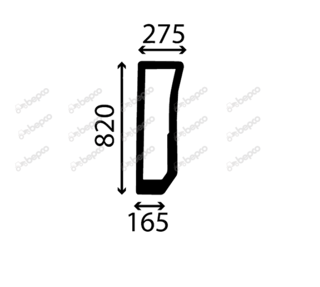 For FORD NEW HOLLAND LOWER FRONT GLASS RIGHT - CURVED - TINTED