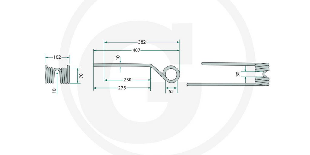 For JF-STOLL Rotary Tedder Tine BLACK PACK OF 10