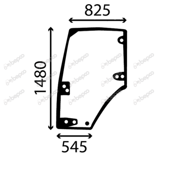 For CASE IHC MAGNUM DOOR GLASS LEFT - CURVED - TINTED