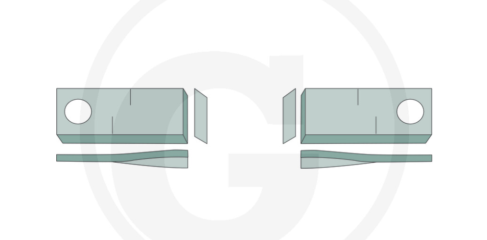 For Kuhn, Taarup (Kverneland) MOWER BLADES 126 X 48mm (25) Right