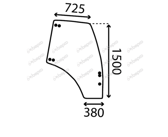 For DEUTZ DOOR GLASS RIGHT - CURVED - TINTED