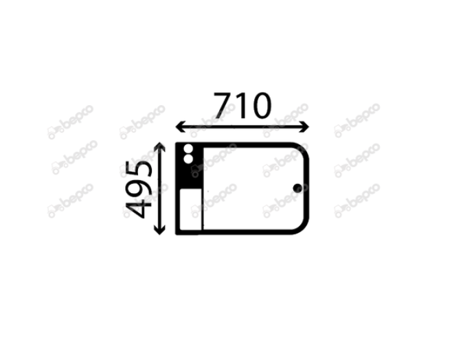 For JCB TELEHANDLER 520-50 REAR WINDOW FLAT - NON-TINTED