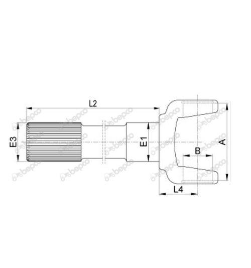 Ford Case IH John Deere Half Shaft,U-Joint Right Interior - L 900 MM