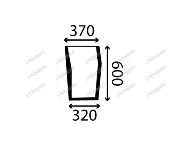 For MASSEY FERGUSON LOWER FRONT GLASS LEFT - CURVED - TINTED