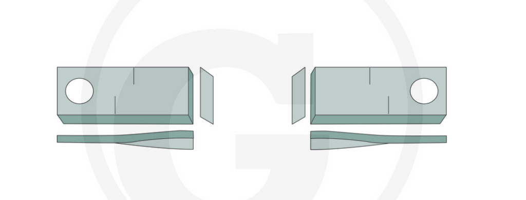 For Pöttinger, Niemeyer MOWER BLADES 100 X 48mm (25) Left