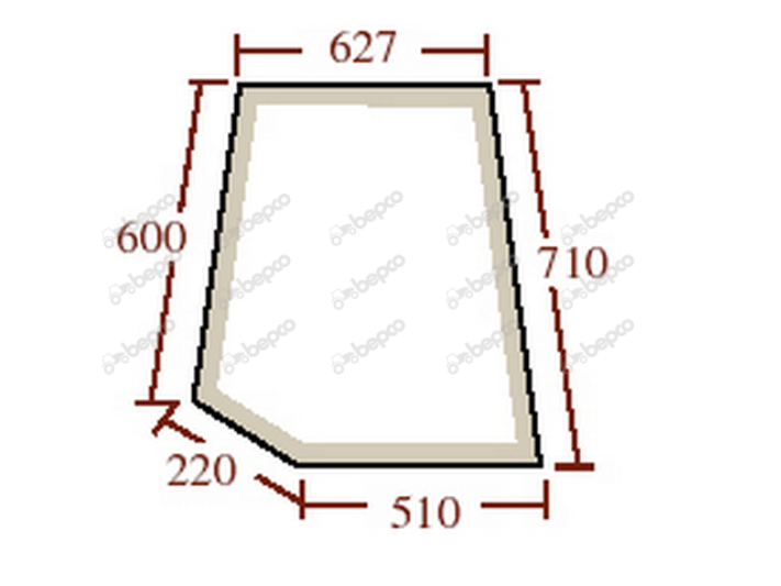 For CASE IHC 84 UPPER DOOR WINDOW RIGHT - FLAT - NON-TINTED