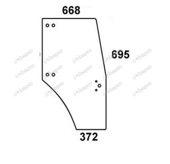 For SAME DORADO DOOR GLASS RIGHT - CURVED - NON-TINTED