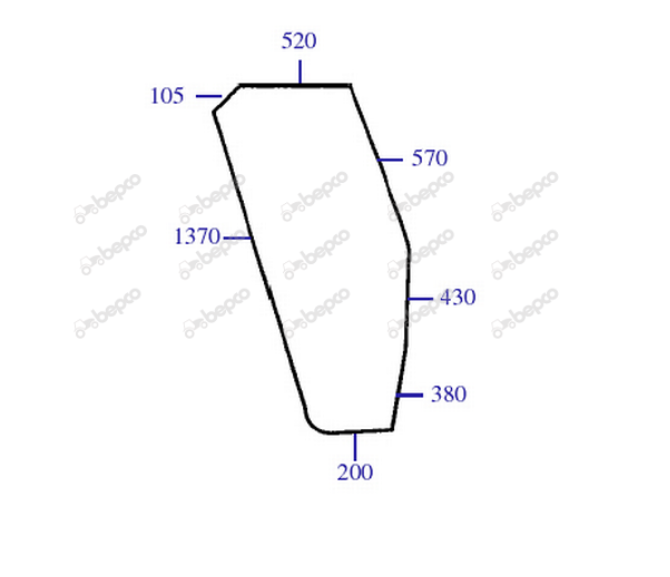 For FIAT 88 90 94 DOOR GLASS LEFT - CURVED - NON-TINTED