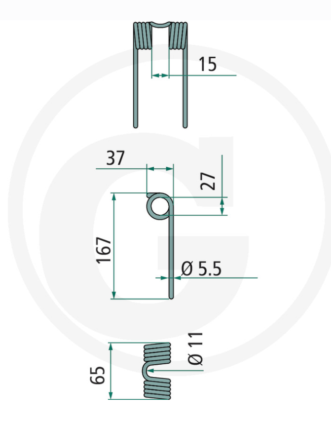 For Taarup Vicon/PZ Deutz-Fahr PICK UP TINE PACK OF 10