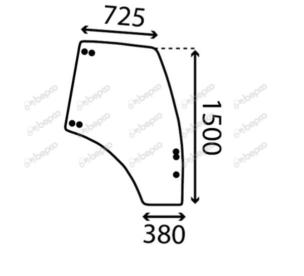 Deutz Cab Door Glass Right Hand Agrotron Curved