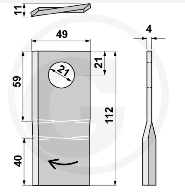 For Pottinger Mower Blade, right DURASTAR PACK OF 10