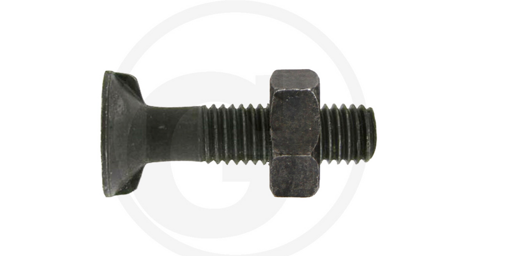 Plough bolts with 2 lugs DIN 11014 and hexagon nut 8.8 M20 X 50 PACK OF 25