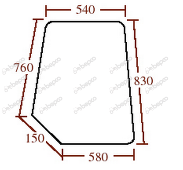 Ford New Holland Q Cab Door Upper Glass LH or RH