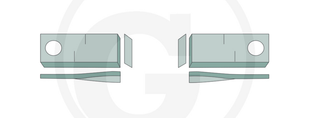 For Niemeyer, Fella MOWER BLADES 93 X 47mm (25) Right