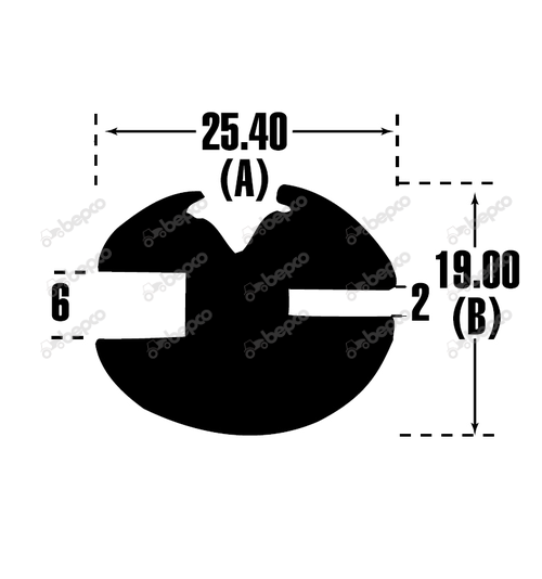 H Type Section Rubber Glass Seal - Per Meter