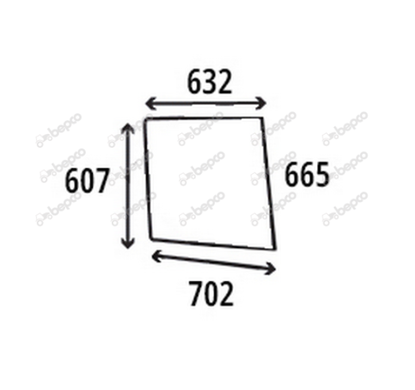 For FORD 10'S AP LP Cab UPPER DOOR WINDOW RIGHT - FLAT - NON-TINTED