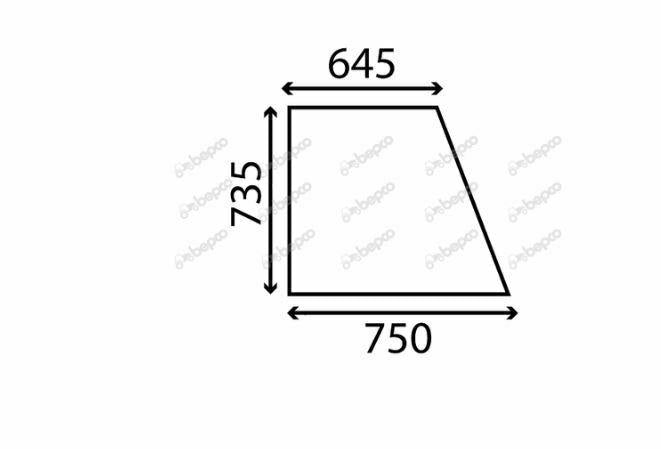 For FENDT Favorit 600 SIDE WINDOW LEFT - FLAT - NON-TINTED