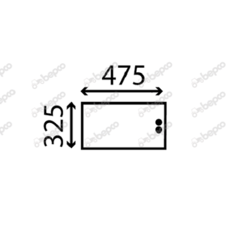 For CASE IHC SEKURA CAB Type S-74 SLIDING LOWER REAR WINDOW FLAT - NON-TINTED