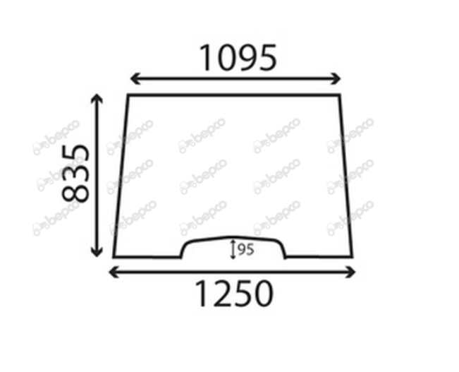 Massey Ferguson 300 Series Windscreen Glass Silver Cab