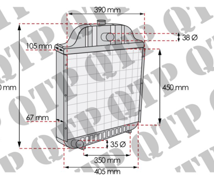 For MASSEY FERGUSON 35 4 Cylinder RADIATOR