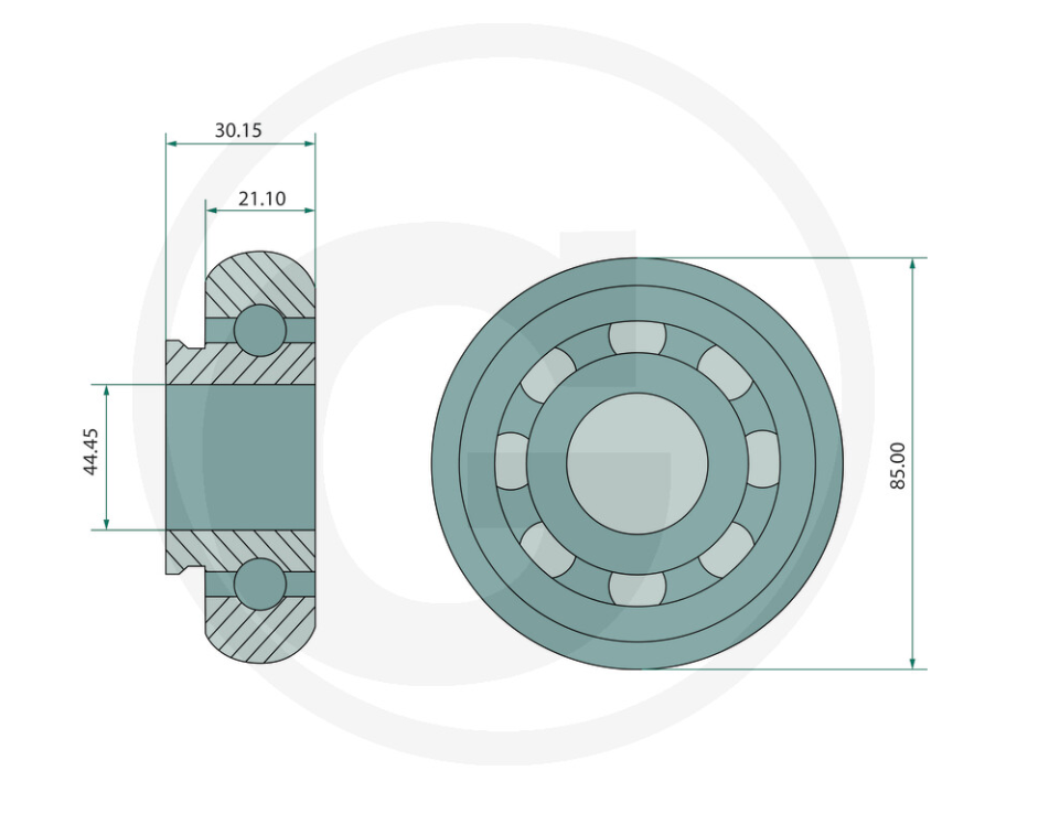 For JOHN DEERE ROUND BALER BEARING 44.45 x 85 x 30.15