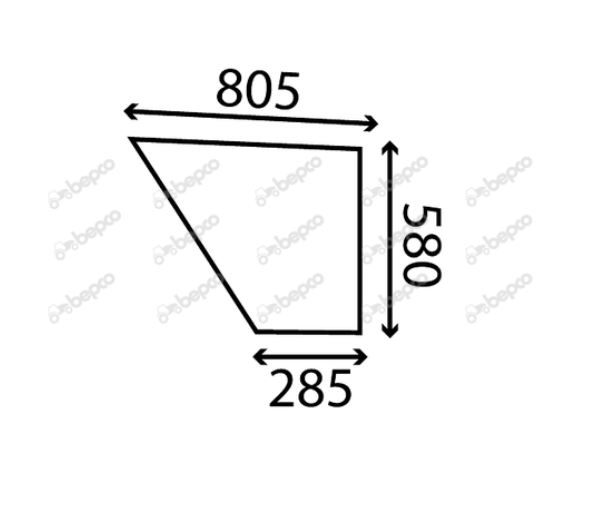 For CASE IHC 94's LOWER DOOR WINDOW RIGHT - CURVED - TINTED