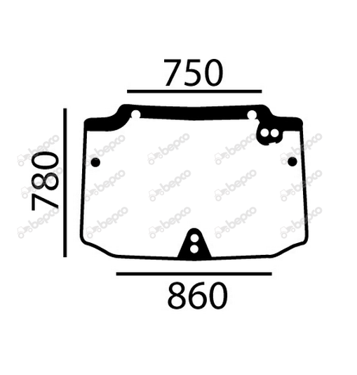 Ford New Holland T4000 Deluxe TND TNS Upper Rear Window Glass