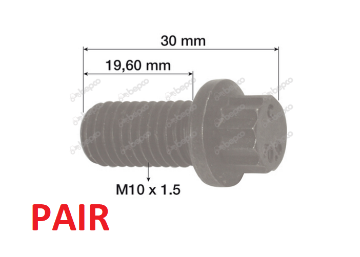 For MASSEY FERGUSON PTO SHAFT BOLT / SCREW M10 - L 20 MM PAIR