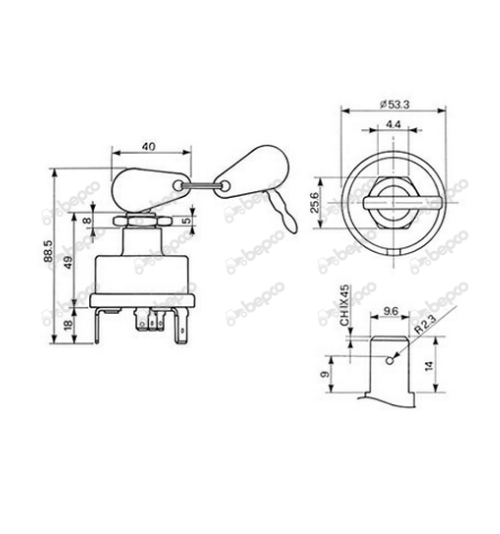 Ignition Switch - 4 Positions