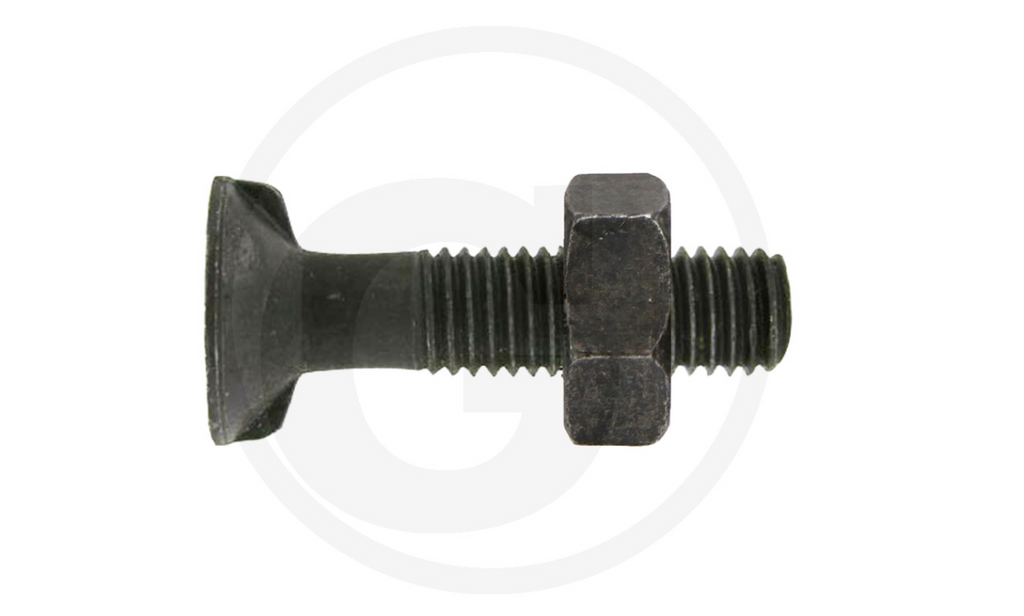 Plough bolts with 2 lugs DIN 11014 and hexagon nut 8.8 M20 X 80 PACK OF 25