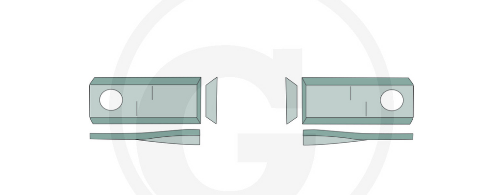 For Kuhn,ICH, John Deere, New Holland, Pöttinger, PZ MOWER BLADES 93 X 40 (25) LEFT