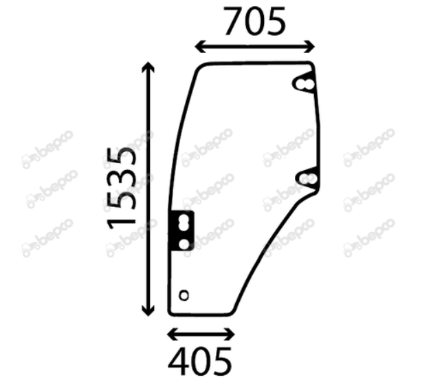 Ford New Holland LH Left Hand Door Glass 60's TM TS TL