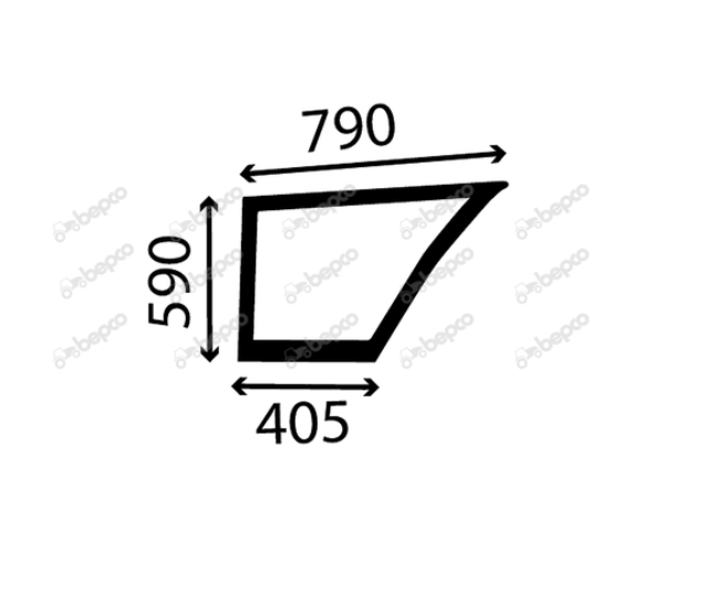 For FORD NEW HOLLAND 35's LOWER DOOR WINDOW LEFT - FLAT - TINTED